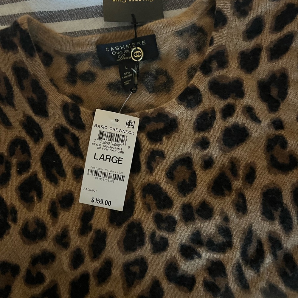 100% cashmere sweater animal print size L